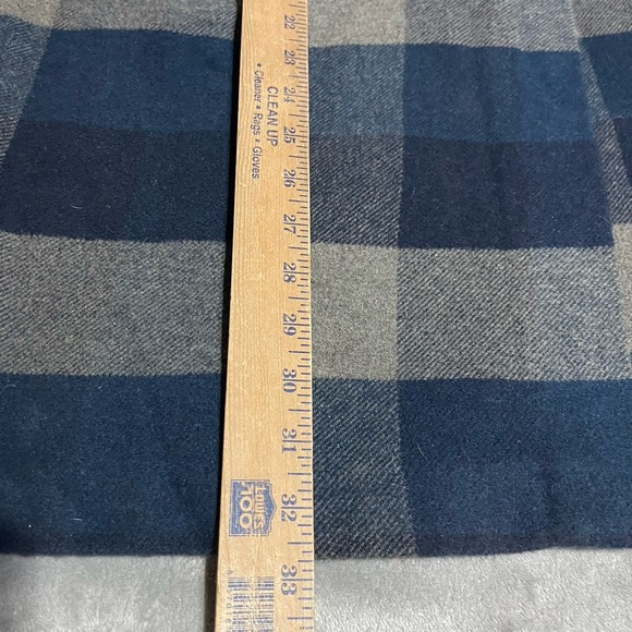 Vintage Y2K Old Navy Blanket Skirt Womens 6 Blue Plaid Wool Blend Dark Academia - Picture 2 of 5